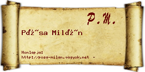 Pósa Milán névjegykártya